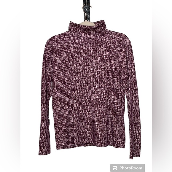 LL Bean Supima Cotton Turtleneck Top Sz Med - Picture 1 of 5